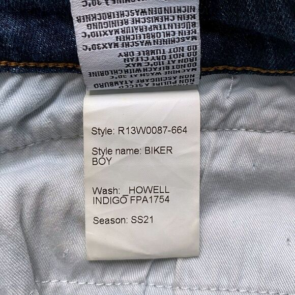R13 Jeans Womens Biker Boy Skinny Stretch Mid-Rise Howell Indigo Blue Size 26 - Picture 6 of 6
